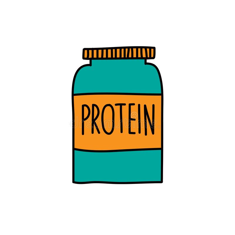 Protein powder doodle icon vector illustration protein powder doodle icon vector color illustration 164465947