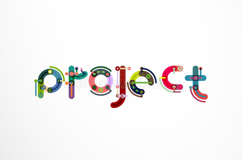 Project word letter banner thin line flat design banners website mobile website presentation printing 79106674