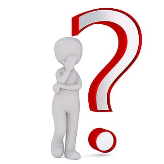 Person standing next to question mark logo illustration thumbnail