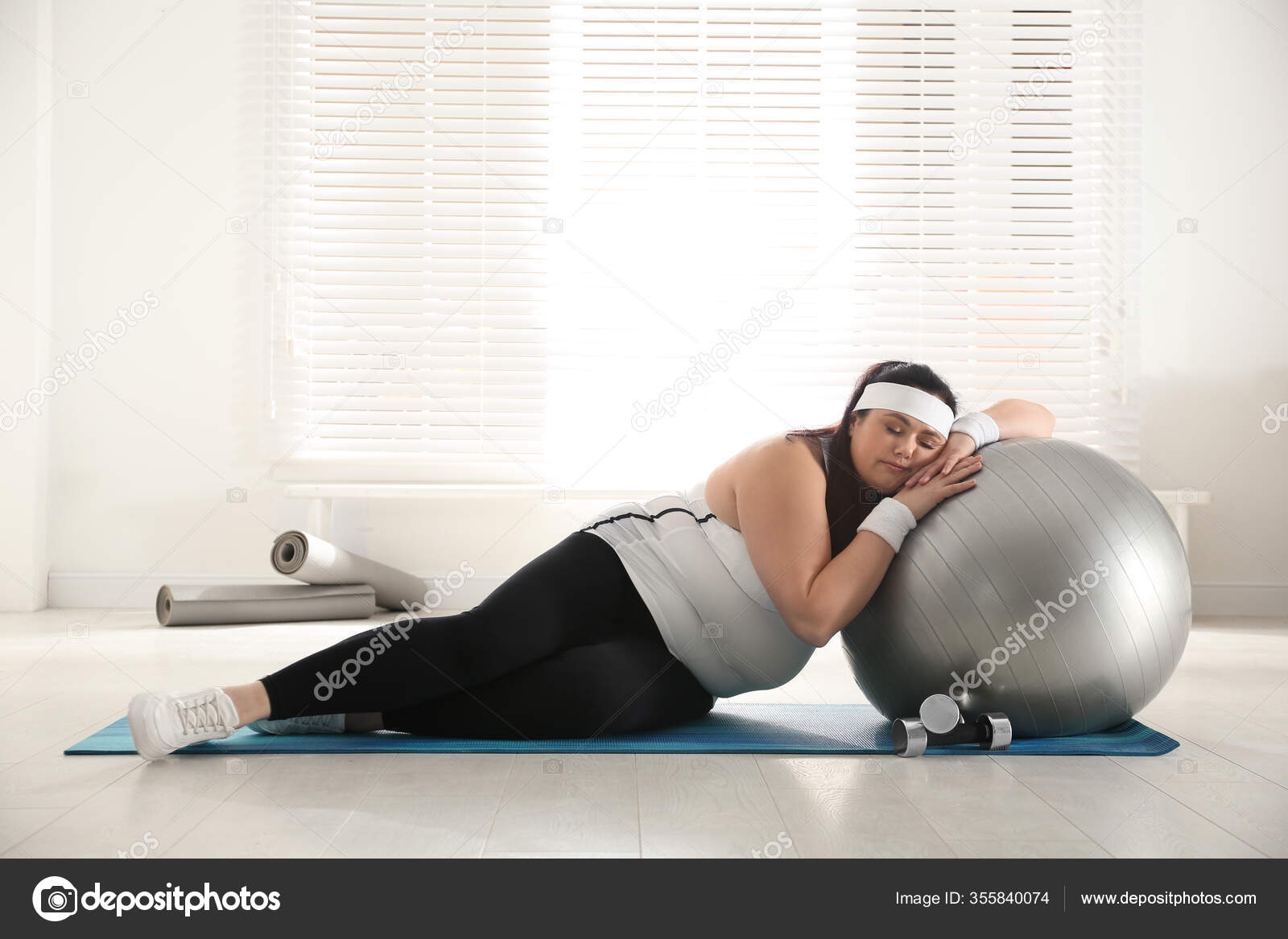 Depositphotos 355840074 stock photo lazy overweight woman leaning fit